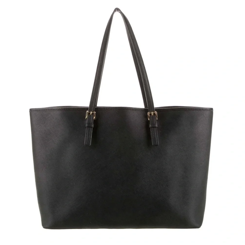 MICHAEL KORS • Saffiano Black Leather Tote Bag Purse - Picture 4 of 10